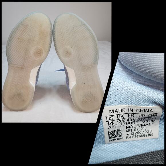 Adidas Marquee Boost Low Glow Blue Mens 14 Baby Blue Orange White Basketball - Picture 15 of 15